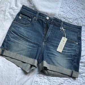 Ag Adriano Goldschmied Blue Jean Shorts Distressed Casual